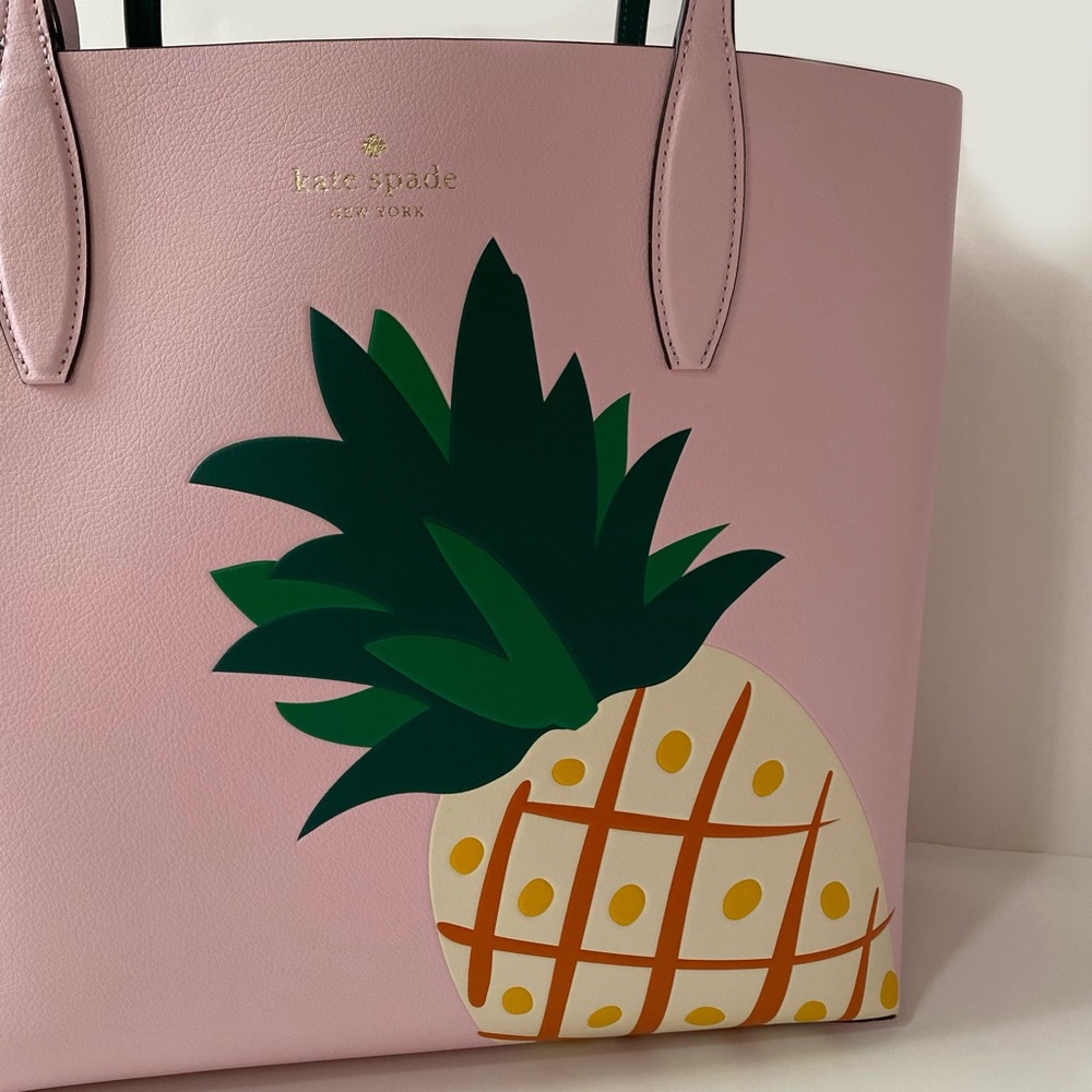 ♠️Kate Spade Colada Pineapple Graphic Large Tote Bag Pink Multi NWT - Picture 3 of 12
